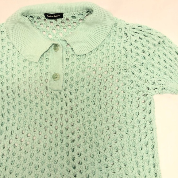 American apparel knit sweater mint green sz small - Picture 2 of 6